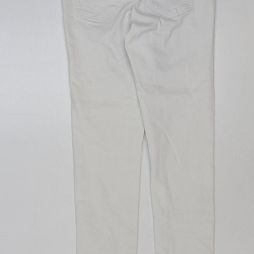 New Look Womens White Cotton Skinny Jeans Size 12 L30 in Regular Button