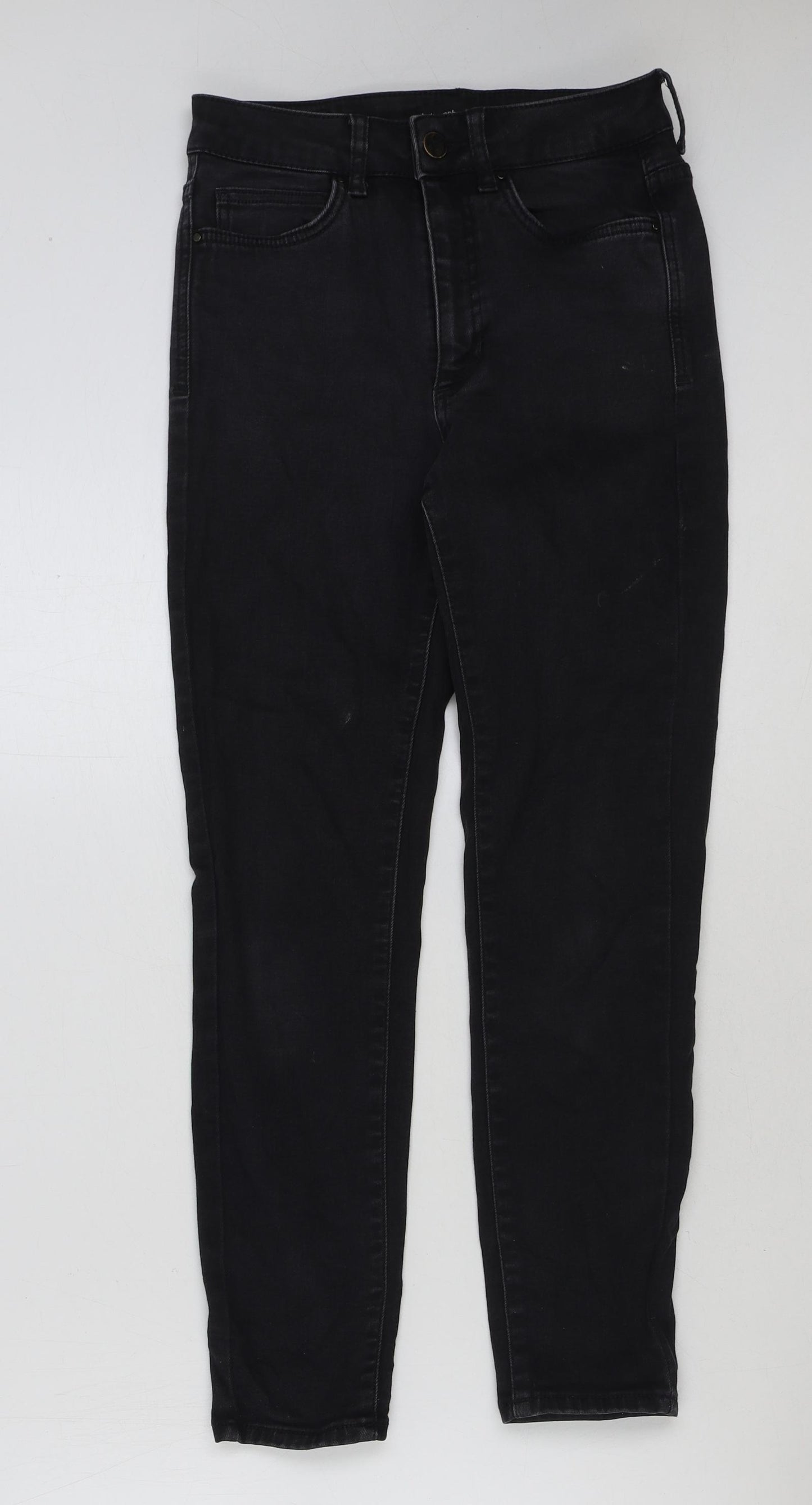 Marks and Spencer Womens Black Cotton Skinny Jeans Size 8 L27 in Regular Button