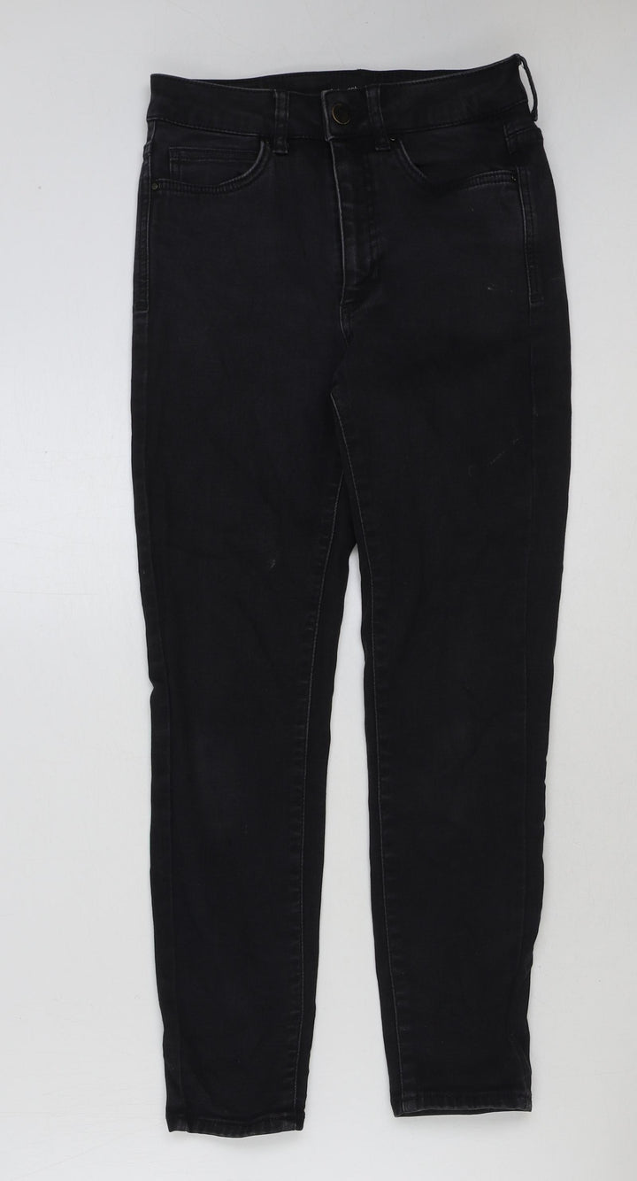 Marks and Spencer Womens Black Cotton Skinny Jeans Size 8 L27 in Regular Button