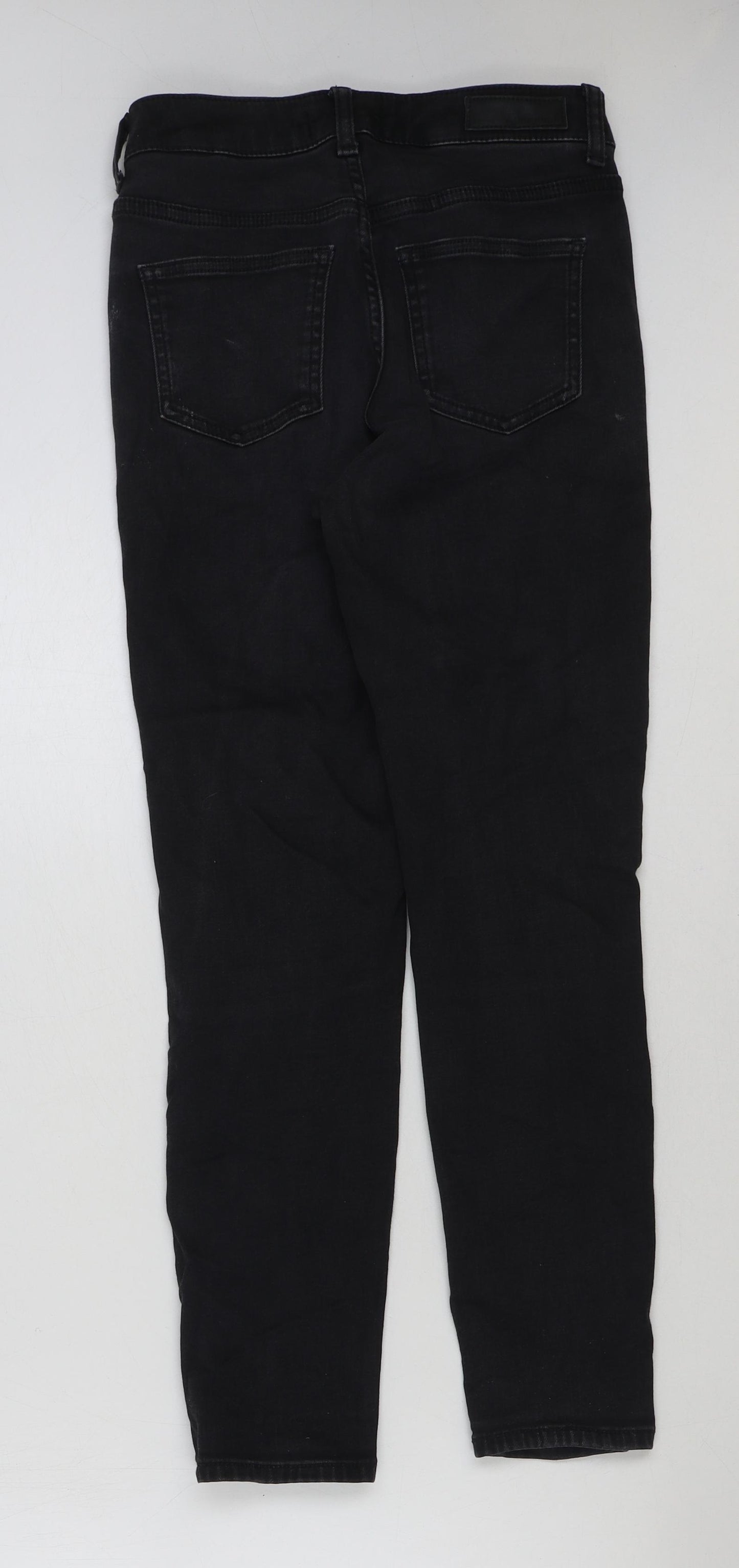 Marks and Spencer Womens Black Cotton Skinny Jeans Size 8 L27 in Regular Button