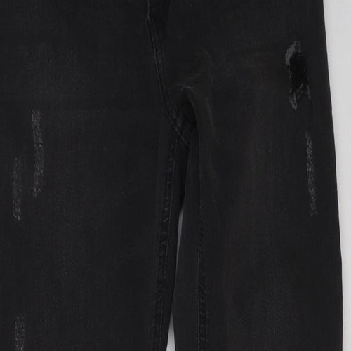 H&M Womens Black Cotton Skinny Jeans Size 10 L29 in Regular Button