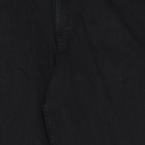 Marks and Spencer Womens Black Cotton Straight Jeans Size 38 in L29 in Regular Button