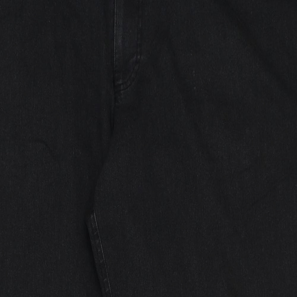 Marks and Spencer Womens Black Cotton Straight Jeans Size 38 in L29 in Regular Button
