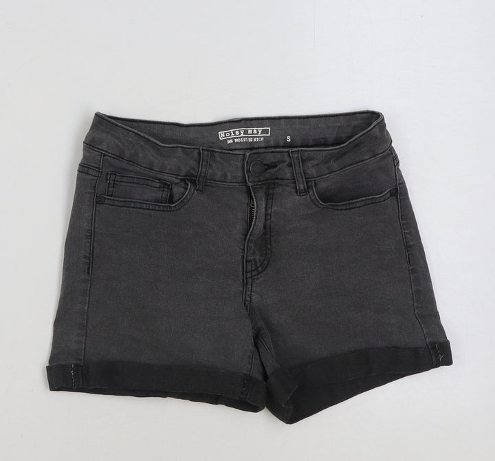 Noisy may Womens Grey Cotton Hot Pants Shorts Size S Regular Button