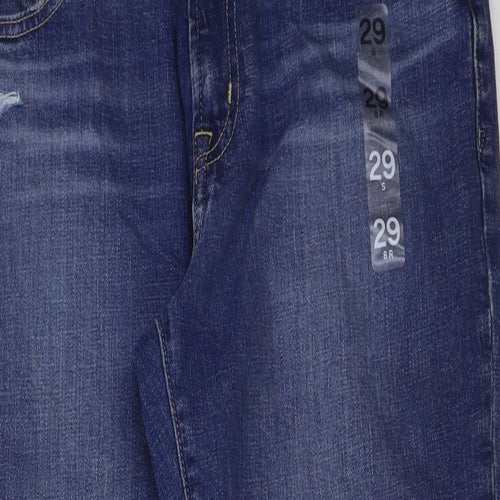 Gap Womens Blue Cotton Straight Jeans Size 29 in L25 in Regular Button