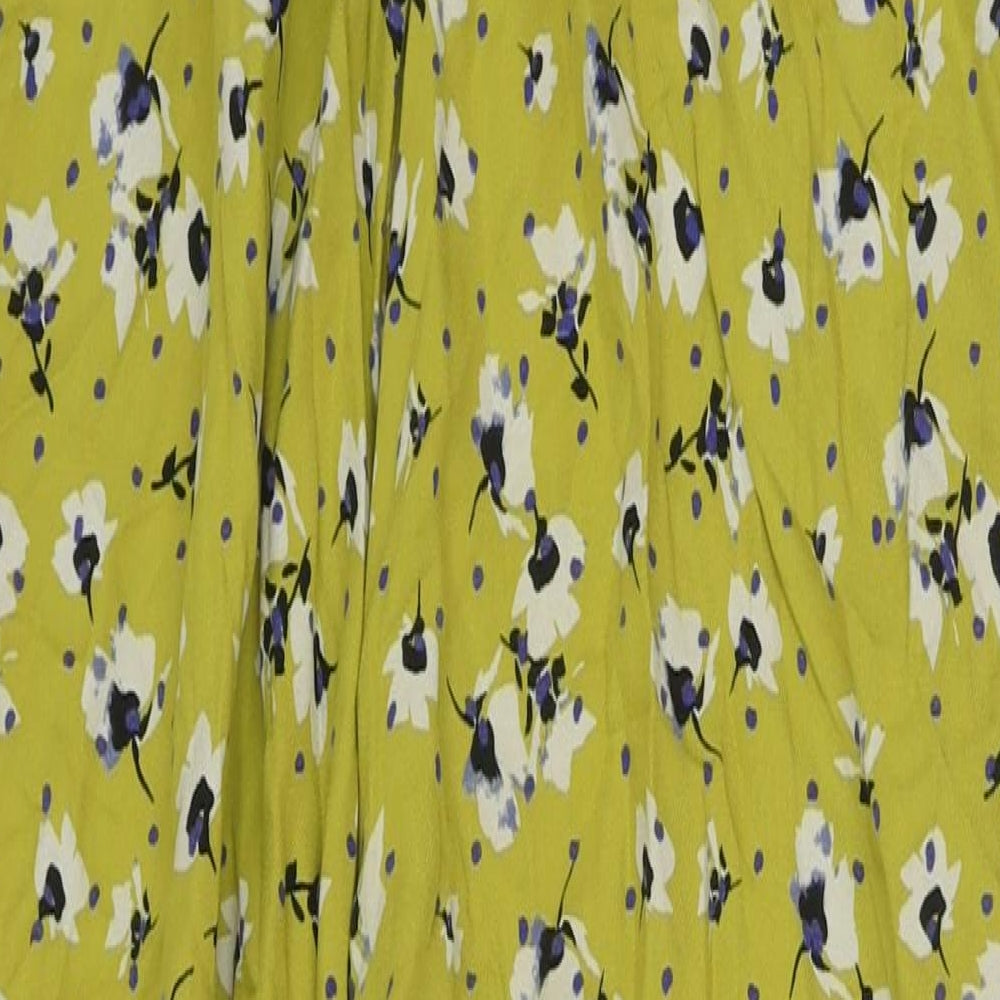 NEXT Womens Green Floral Viscose Jumpsuit One-Piece Size 14 L27 in Button