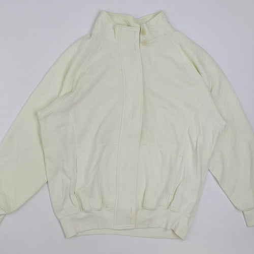Marks and Spencer Womens White Polyester Full Zip Sweatshirt Size 12 Zip