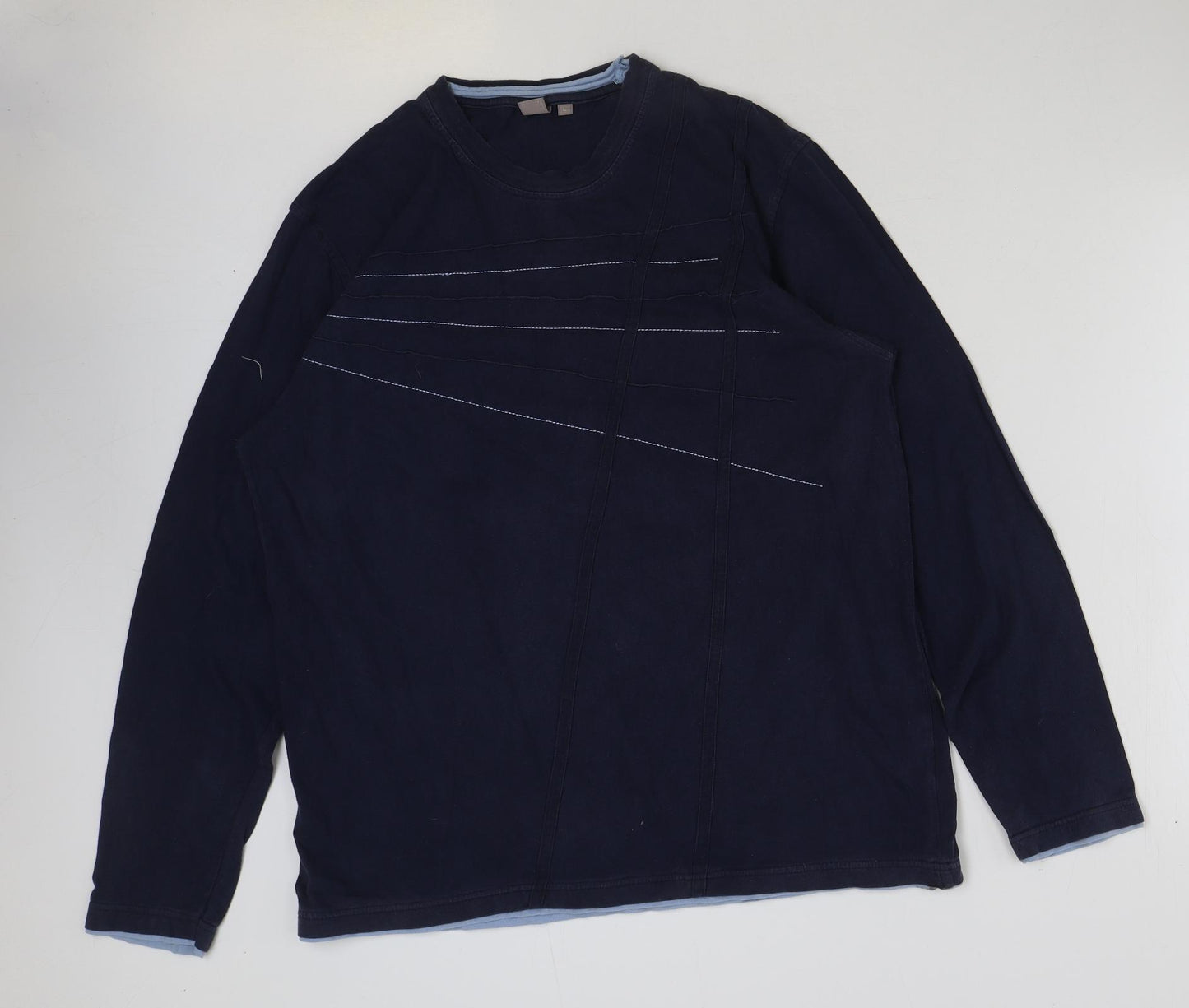 TU Mens Blue Polyester Pullover Sweatshirt Size L