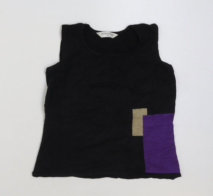 Dorothy Perkins Womens Multicoloured Colourblock Acrylic Basic Tank Size 12 Round Neck