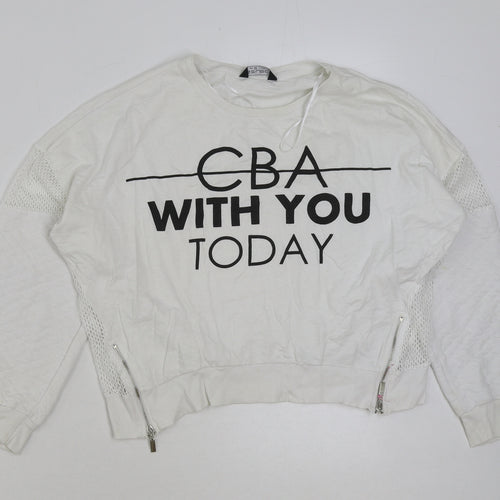 Select Womens White Polyester Pullover Sweatshirt Size 12 Pullover - CBA with you