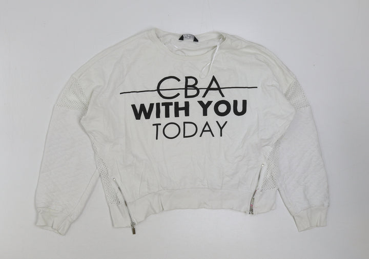 Select Womens White Polyester Pullover Sweatshirt Size 12 Pullover - CBA with you