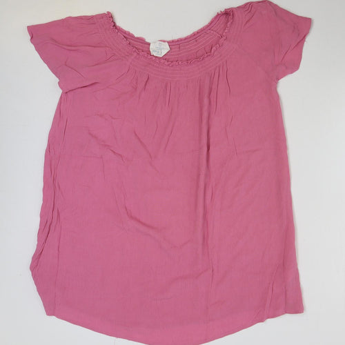 Primark Womens Pink Viscose A-Line Size 16 Scoop Neck Pullover