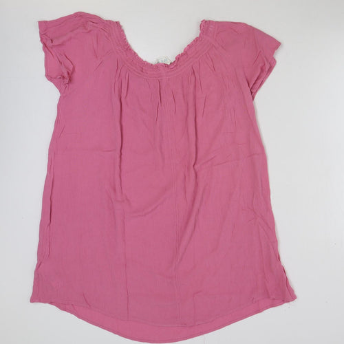 Primark Womens Pink Viscose A-Line Size 16 Scoop Neck Pullover