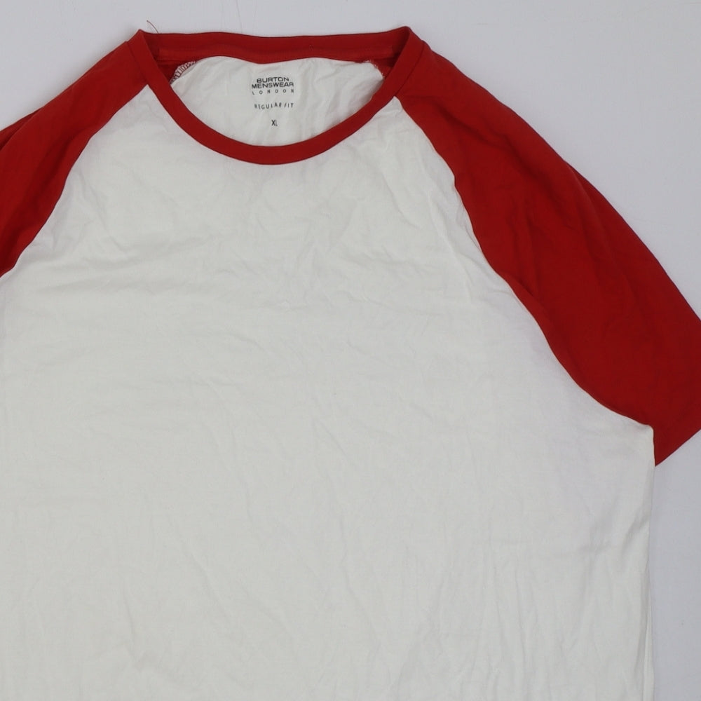Burton Mens White Cotton T-Shirt Size XL Round Neck