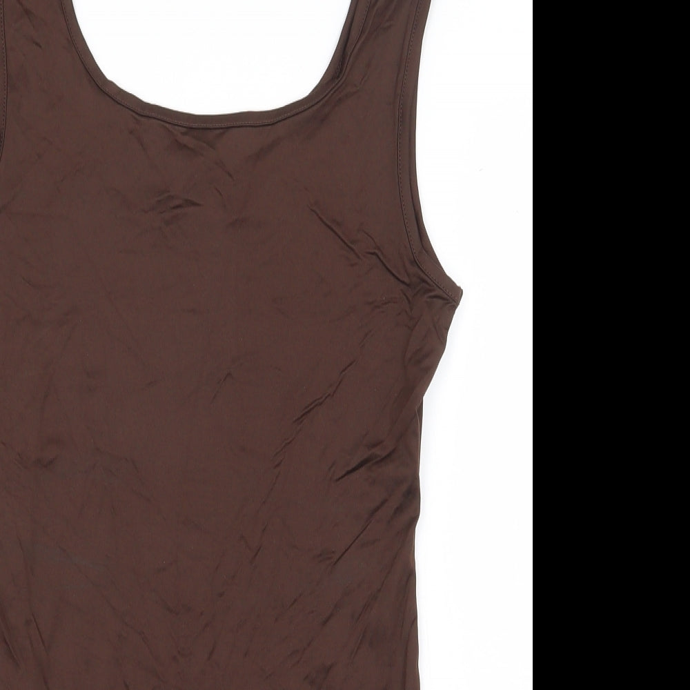 Threadbare Womens Brown Polyamide Bodysuit One-Piece Size 8 Snap