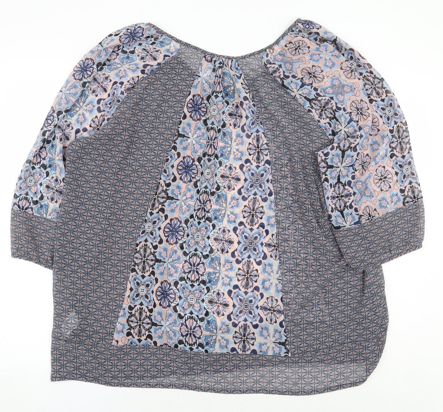 Marks and Spencer Womens Multicoloured Geometric Polyester Basic Blouse Size 20 Boat Neck