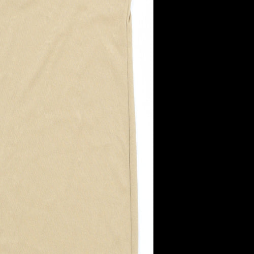 PRETTYLITTLETHING Womens Beige Polyester Mini Size 12 Round Neck Pullover