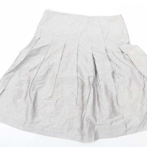Bandolera Womens Grey Floral Viscose A-Line Skirt Size 10 Zip