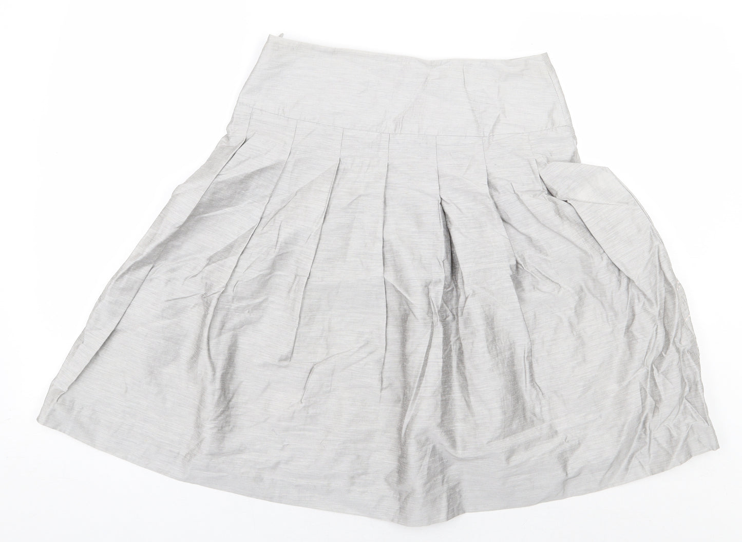 Bandolera Womens Grey Floral Viscose A-Line Skirt Size 10 Zip