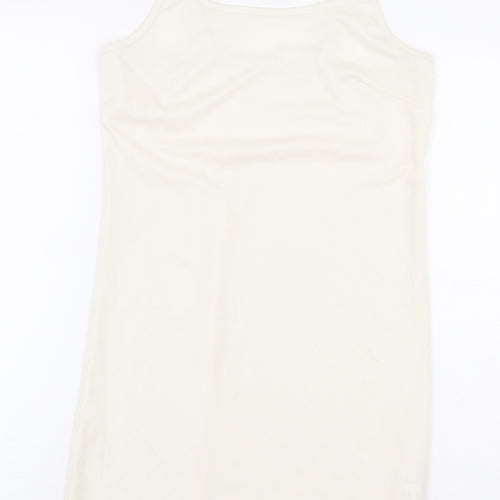 Atmosphere Womens White Polyester Basic Tank Size 6 Off the Shoulder