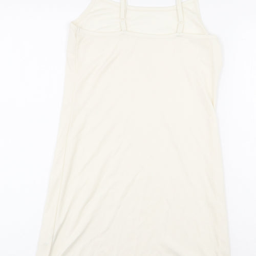 Atmosphere Womens White Polyester Basic Tank Size 6 Off the Shoulder
