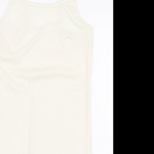 Atmosphere Womens White Polyester Basic Tank Size 6 Off the Shoulder