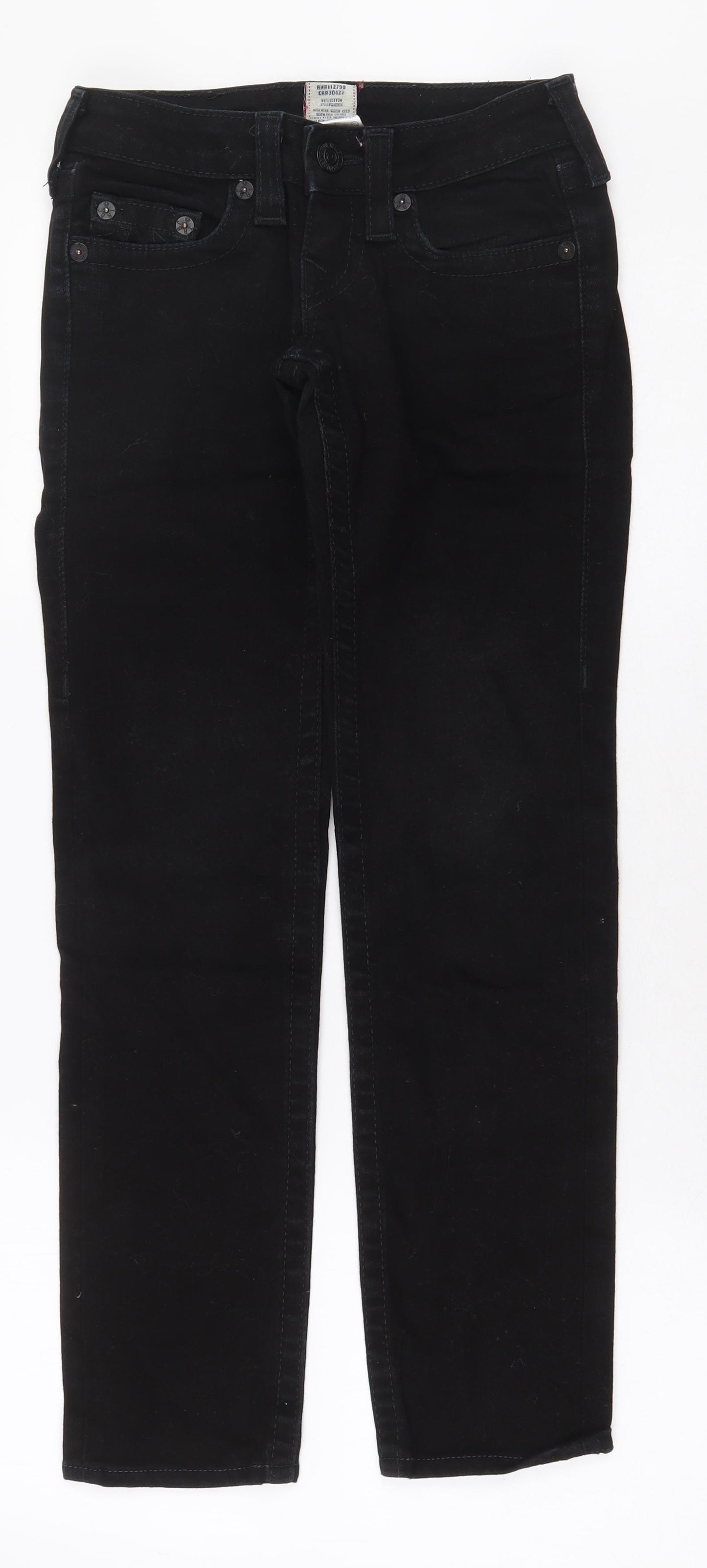 True Religion Womens Black Cotton Skinny Jeans Size 26 in L27 in Regular Zip - True Religion Size 23