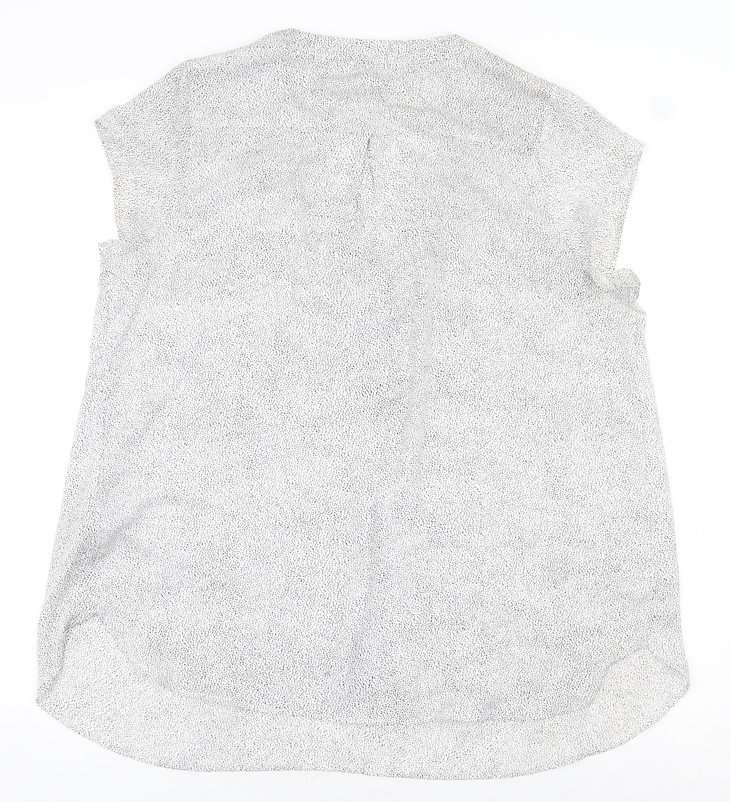 H&M Womens White Geometric Polyester Basic Blouse Size XL V-Neck