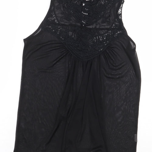 Atmosphere Womens Black Polyester Basic Blouse Size 10 Round Neck