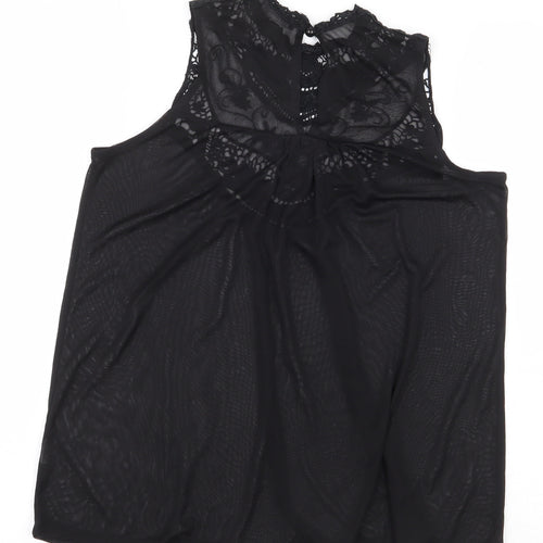 Atmosphere Womens Black Polyester Basic Blouse Size 10 Round Neck