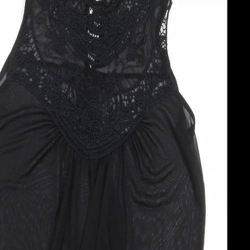 Atmosphere Womens Black Polyester Basic Blouse Size 10 Round Neck