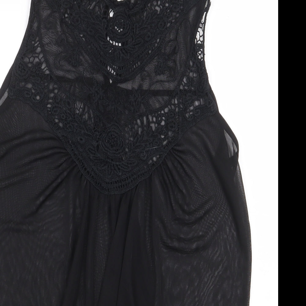 Atmosphere Womens Black Polyester Basic Blouse Size 10 Round Neck
