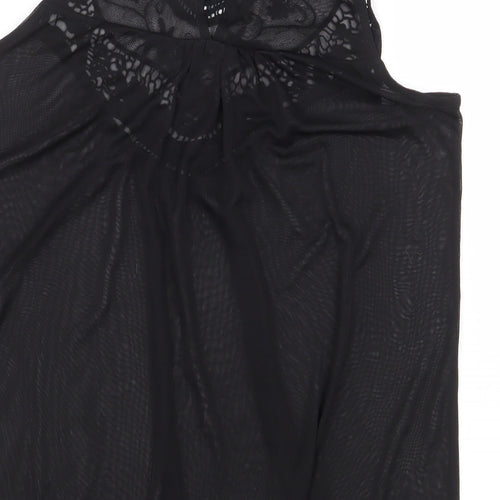 Atmosphere Womens Black Polyester Basic Blouse Size 10 Round Neck