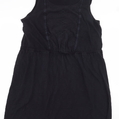 Preworn Womens Black Polyester Sheath Size 10 Scoop Neck Pullover