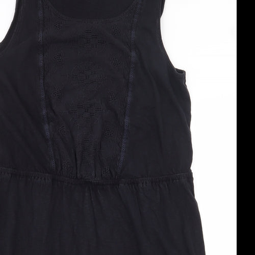 Preworn Womens Black Polyester Sheath Size 10 Scoop Neck Pullover