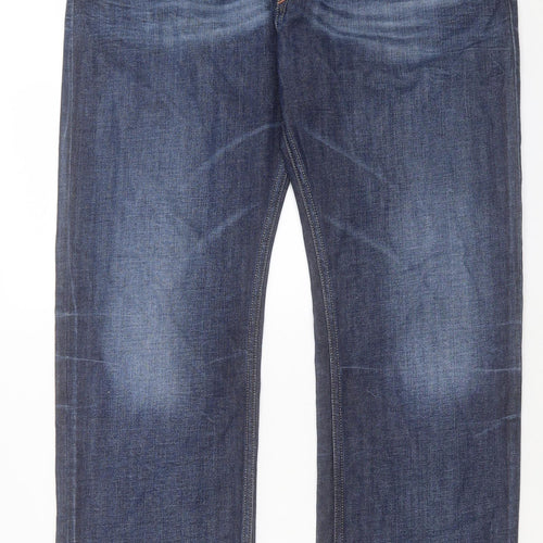 Diesel Mens Blue Cotton Straight Jeans Size 33 in L32 in Regular Button