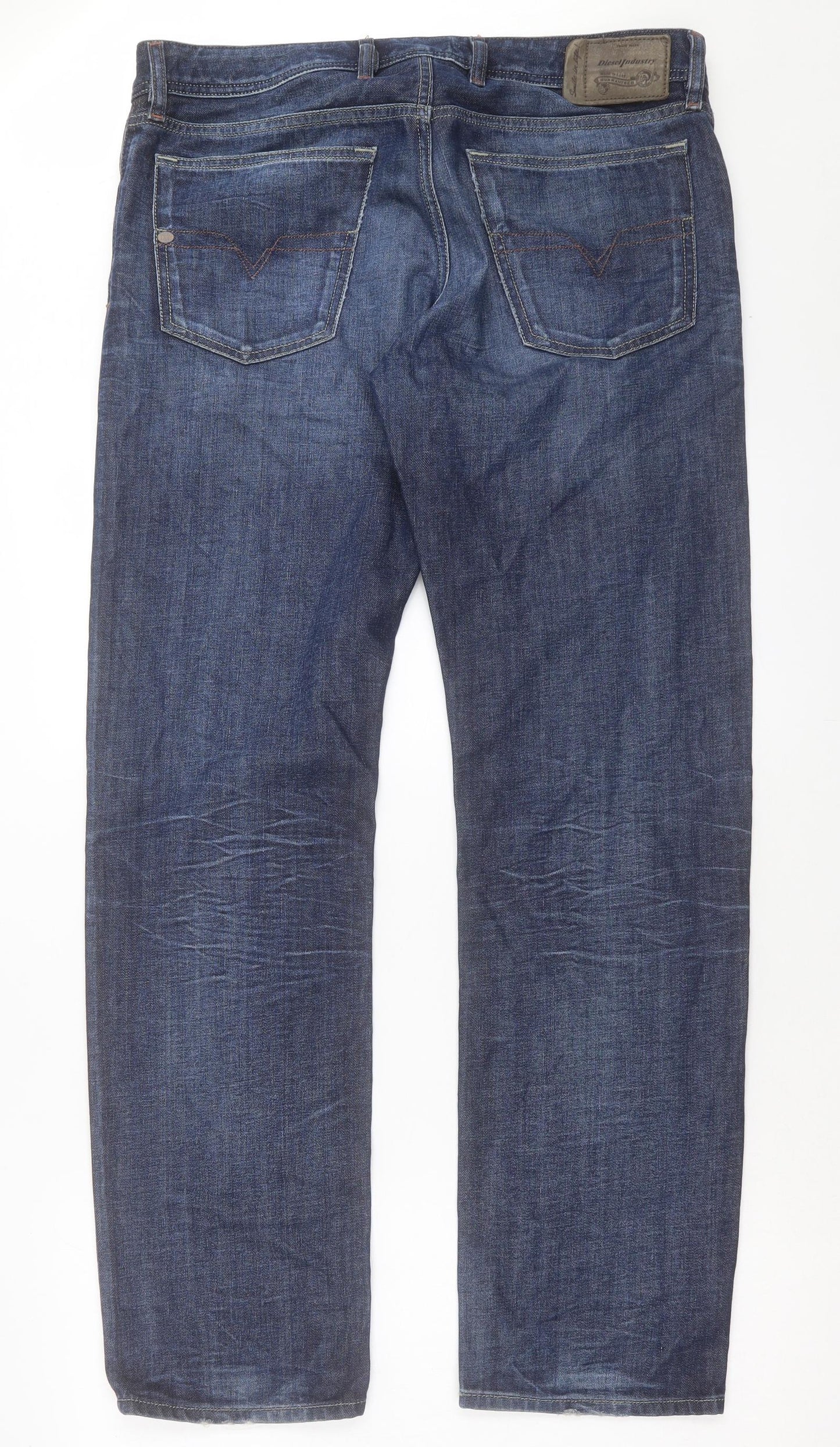 Diesel Mens Blue Cotton Straight Jeans Size 33 in L32 in Regular Button