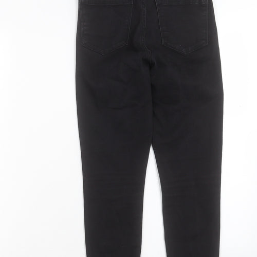 Denim & Co. Womens Black Cotton Skinny Jeans Size 8 L24 in Regular Button