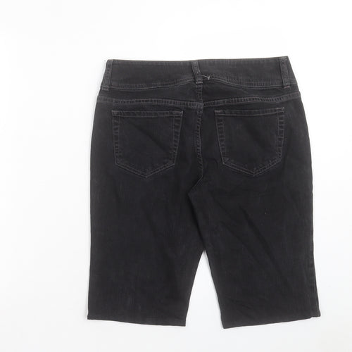London Jean Womens Black Cotton Skimmer Shorts Size 30 in L11 in Regular Button