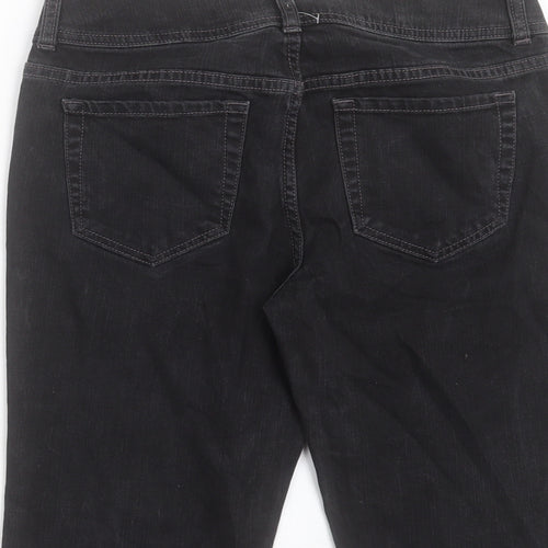London Jean Womens Black Cotton Skimmer Shorts Size 30 in L11 in Regular Button