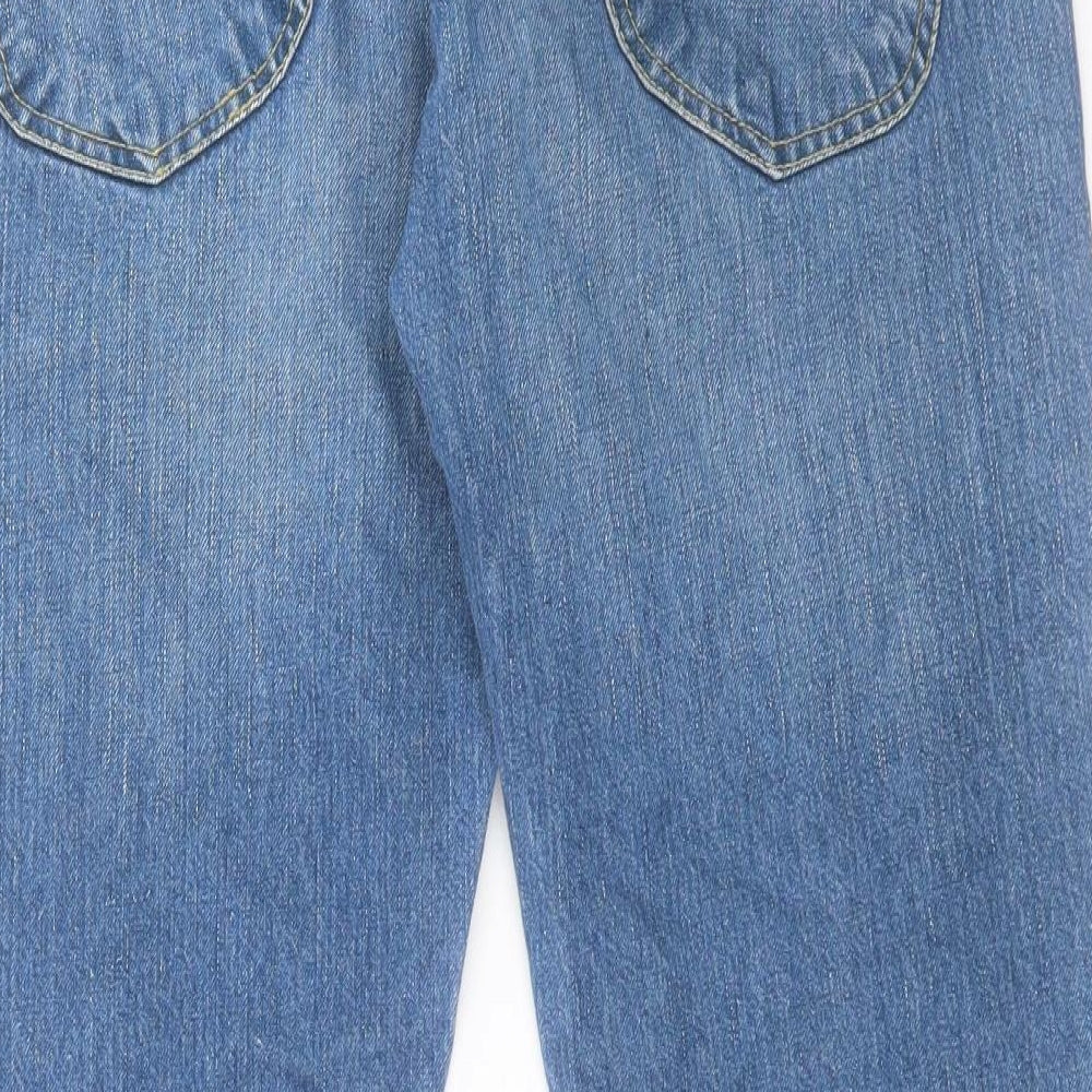 LEE Womens Blue Cotton Straight Jeans Size 32 L30 in Regular Button