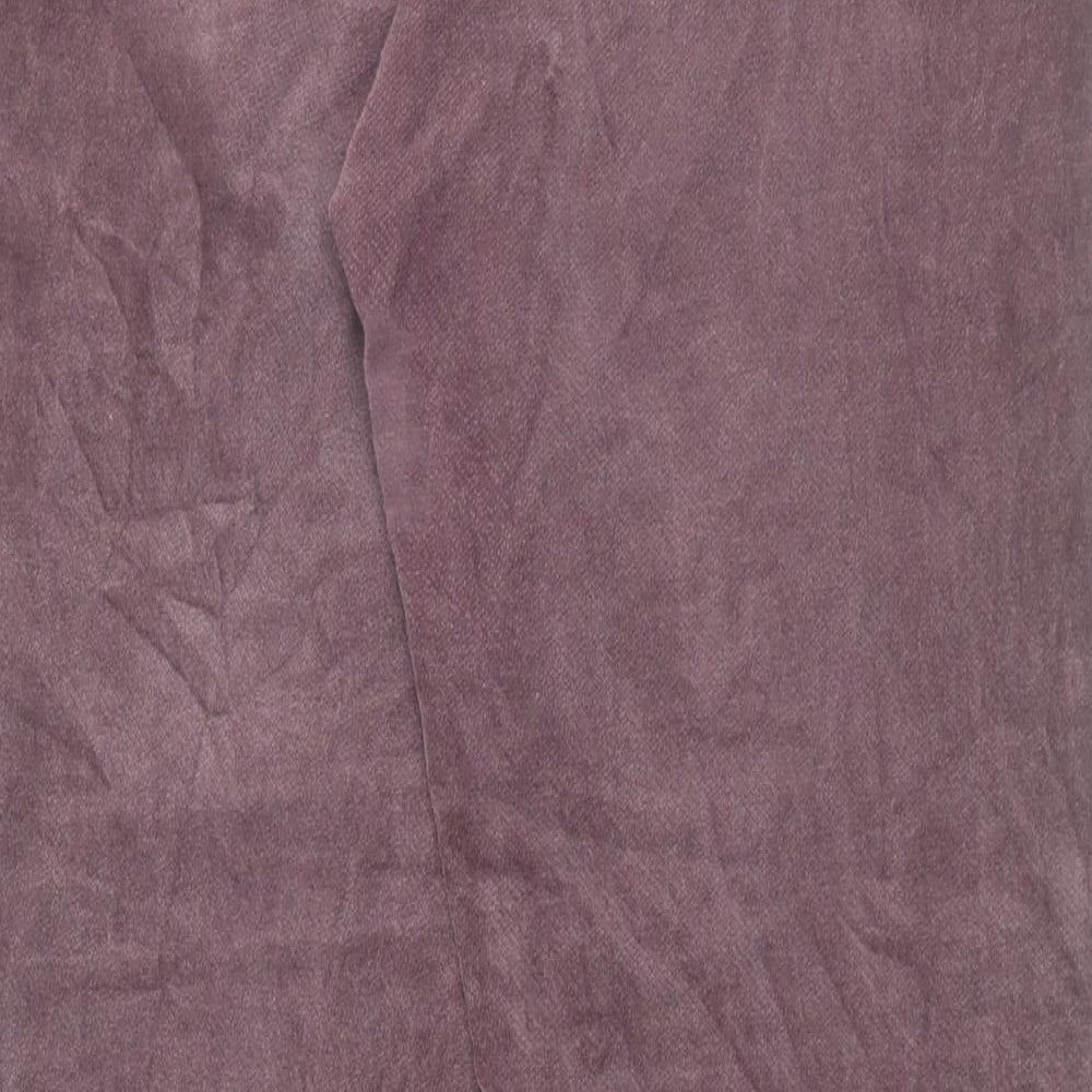 Per Una Womens Purple Cotton Cropped Trousers Size 12 L27 in Regular Button