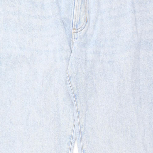 Marks and Spencer Mens Blue Cotton Straight Jeans Size 40 in L31 in Regular Button