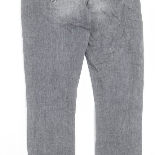 River Island Womens Grey Cotton Skinny Jeans Size 10 L27 in Regular Button