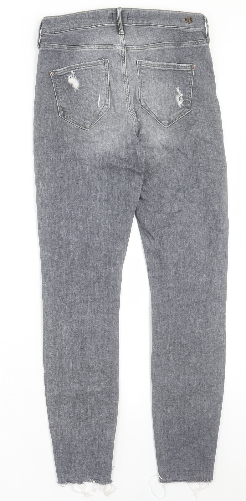 River Island Womens Grey Cotton Skinny Jeans Size 10 L27 in Regular Button