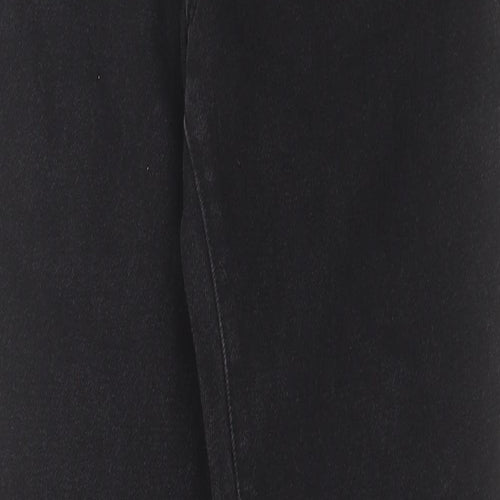 Missguided Womens Black Cotton Straight Jeans Size 8 L33 in Regular Button