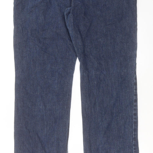Melka Mens Blue Cotton Straight Jeans Size 38 in L36 in Regular Button - Long Leg