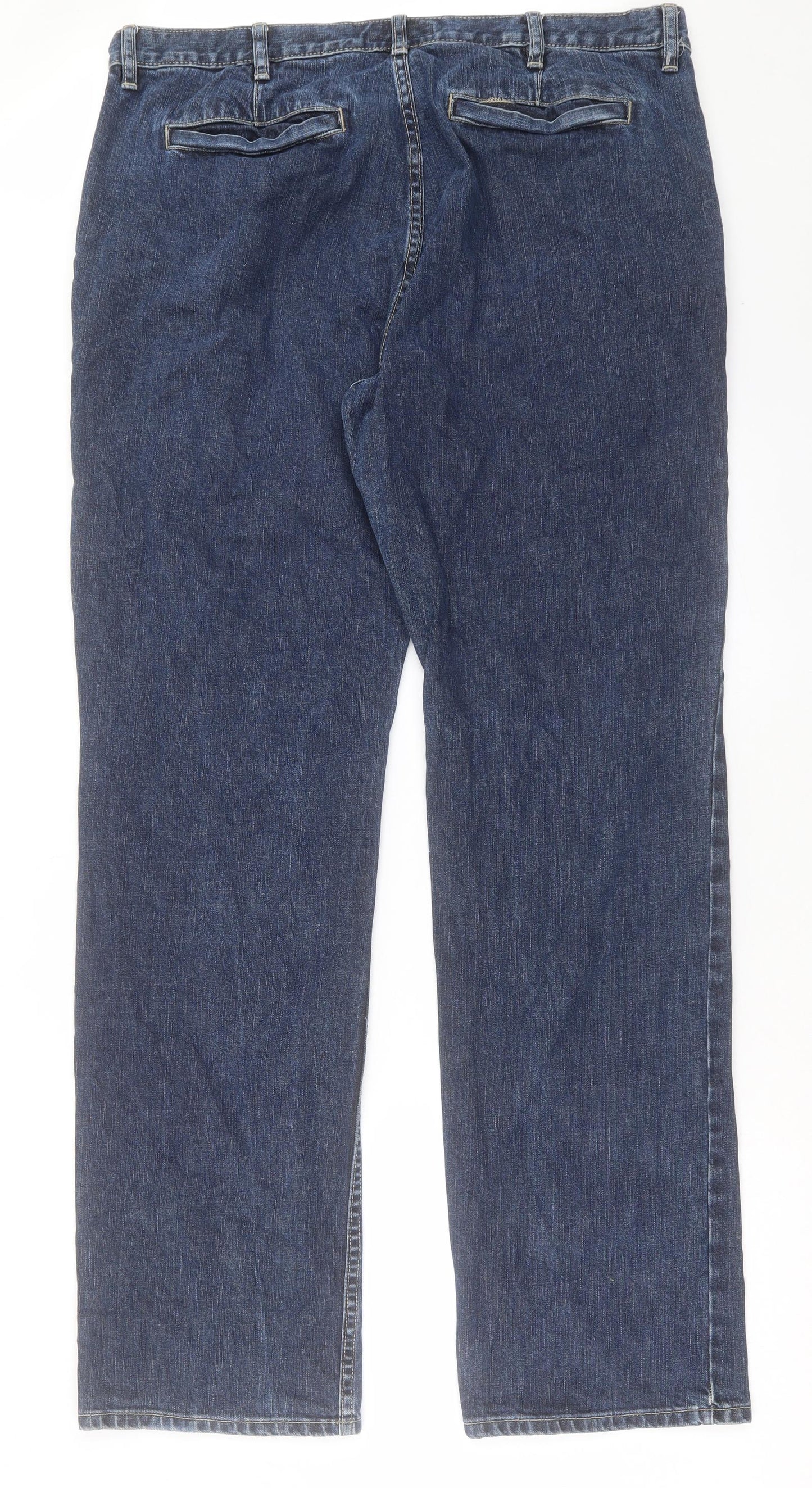 Melka Mens Blue Cotton Straight Jeans Size 38 in L36 in Regular Button - Long Leg