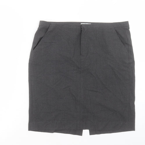 Gap Womens Grey Polyester Straight & Pencil Skirt Size 12 Hook & Eye