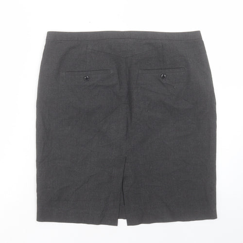Gap Womens Grey Polyester Straight & Pencil Skirt Size 12 Hook & Eye